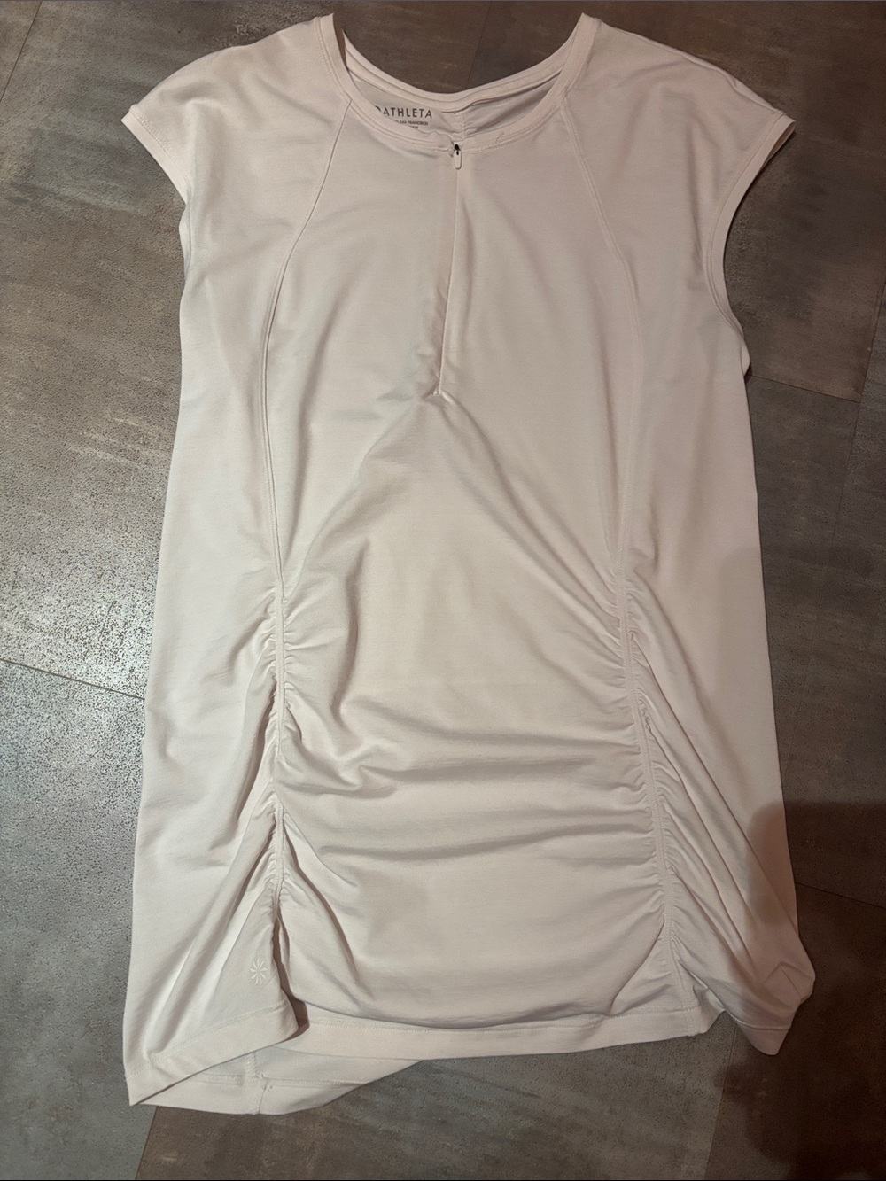 Athleta Women’s medium White Ruched Tank with Front Zip
